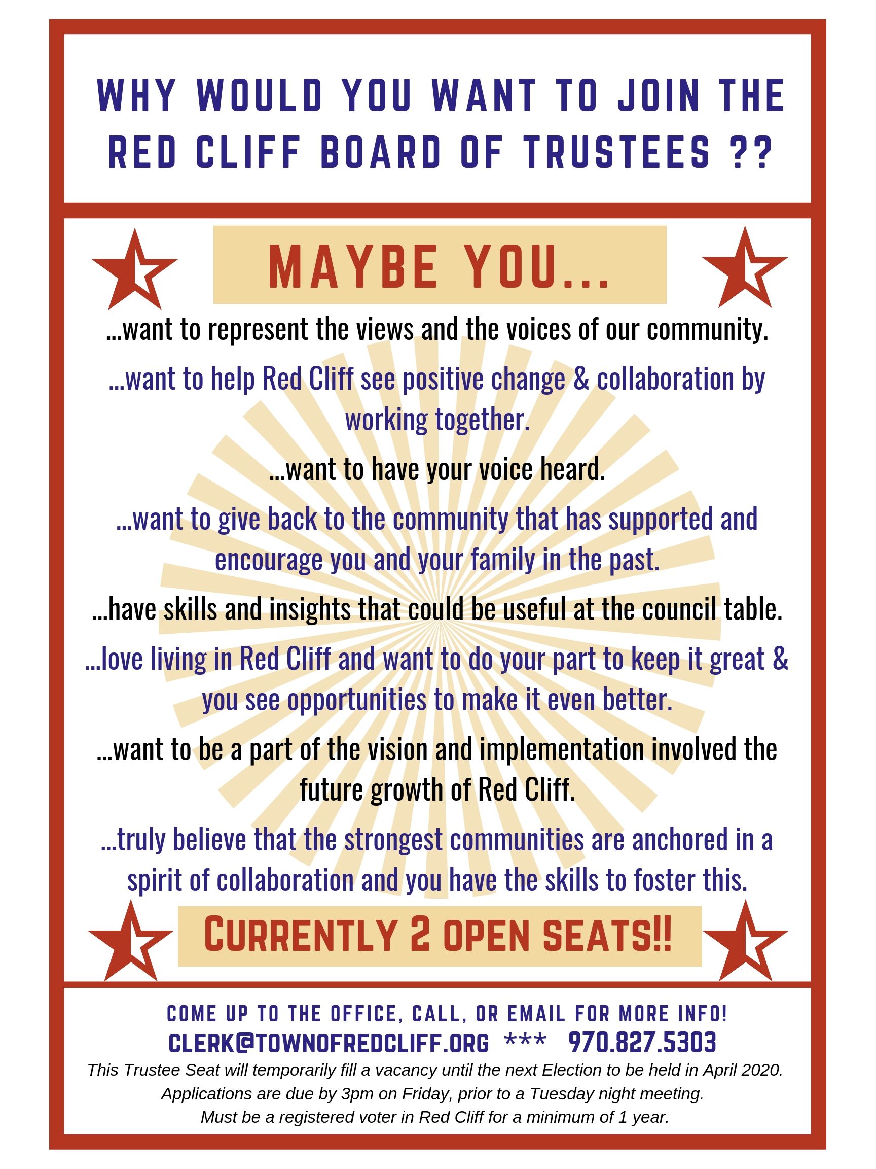 Posting for why you would want to join the board of trustees