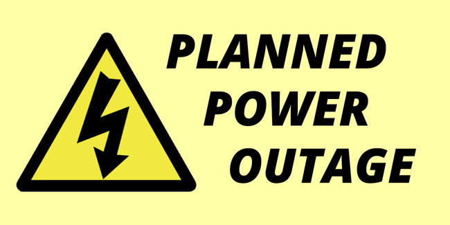 Planned Power Outage posting with a power icon