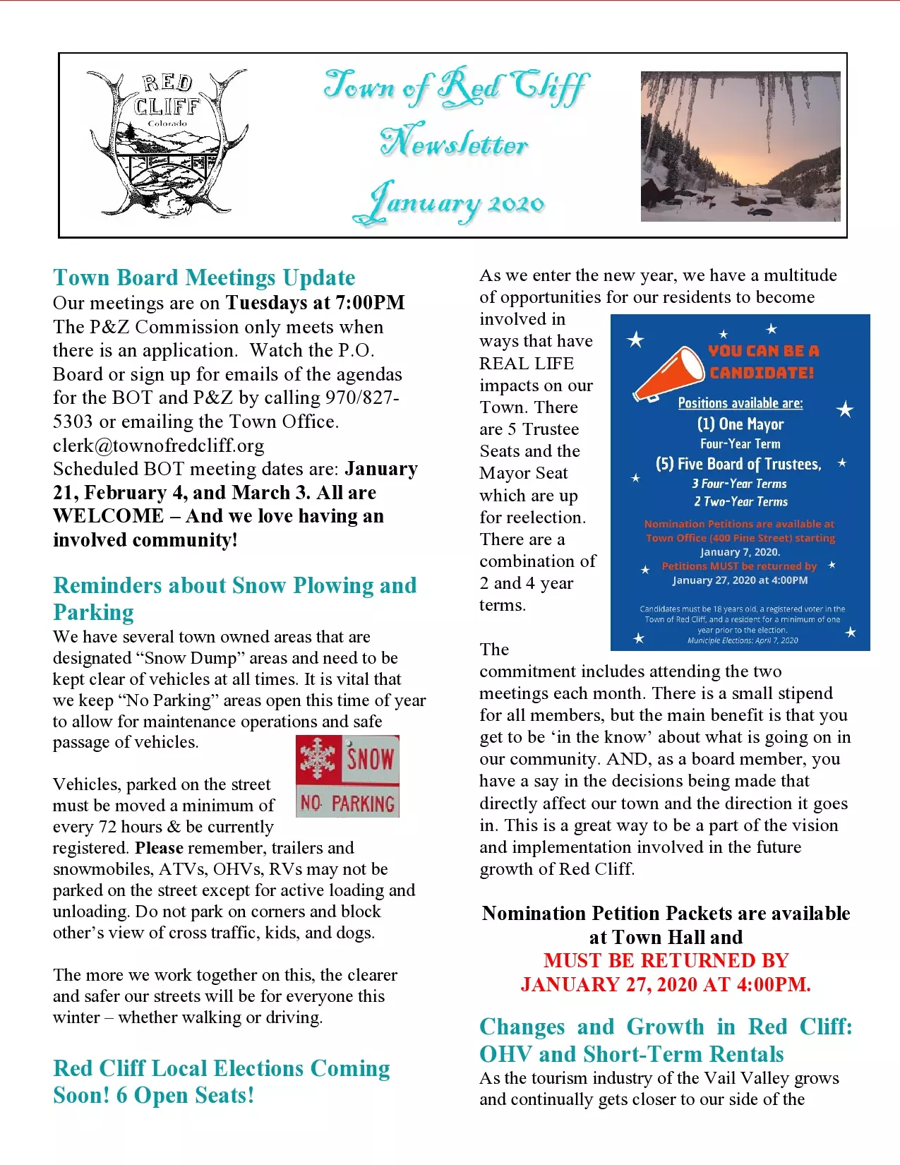 January 2020 Newsletter page 1