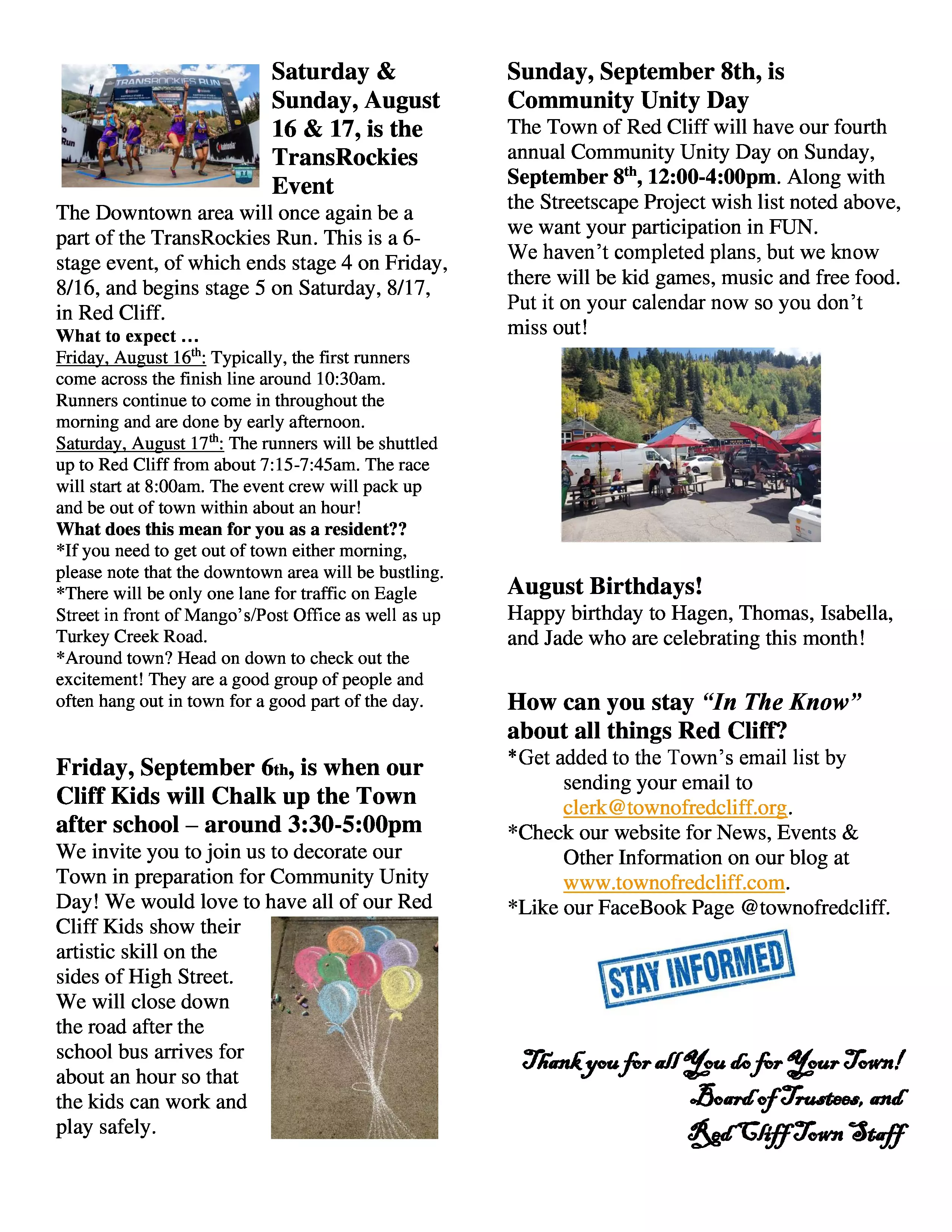 August newsletter page 2