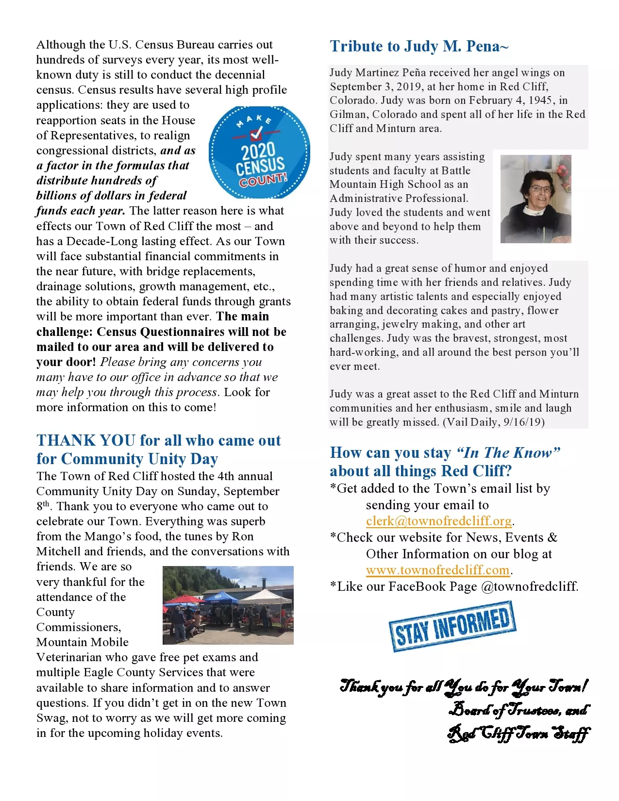 September newsletter page 2